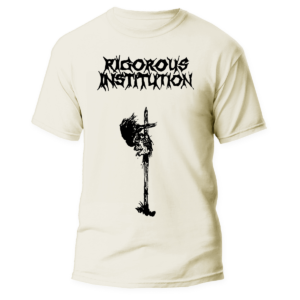 RIGOROUS INSTITUTION </br> natural raw t-shirt </br> (black print)