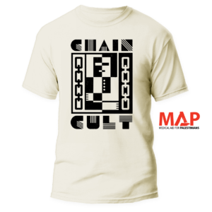 CHAIN CVLT </br> natural raw t-shirt </br> (black print)