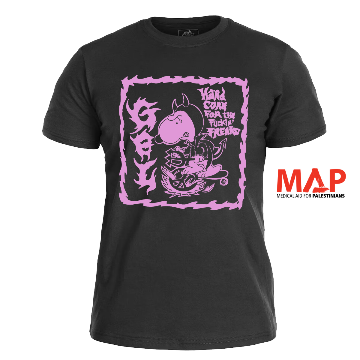 GEL - Snoopy Hardcore </br> black t-shirt </br> (pink print)