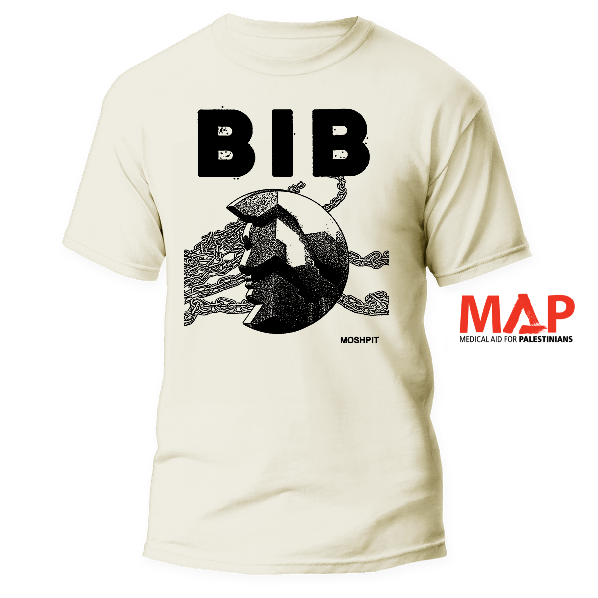 BIB - Moshpit </br> natural raw t-shirt </br> (black print)