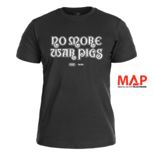NO MORE WAR PIGS </br>- Branca Studio Collab </br> black t-shirt </br> (white print)