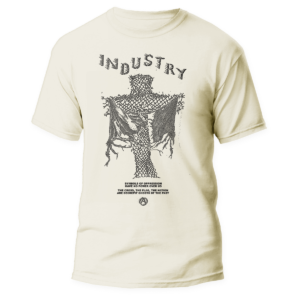 INDUSTRY </br> natural raw t-shirt </br> (black print)