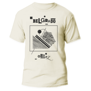 BELGRADO </br> natural raw t-shirt </br> (black print)