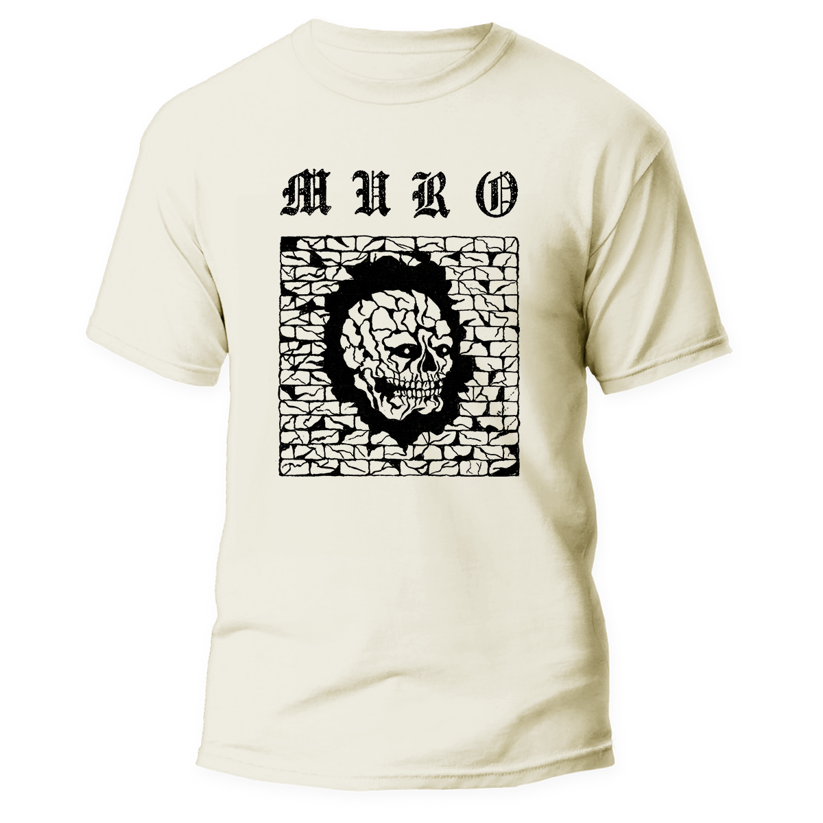 MURO - Skull Wall </br> natural raw t-shirt </br> (black print)