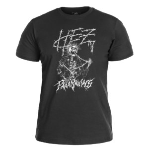 HEZ </br> black t-shirt </br> (white print)