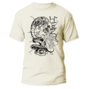 HEZ </br> natural raw t-shirt </br> (black print)