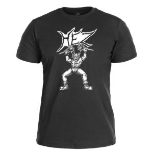 HEZ </br> black t-shirt </br> (white print)