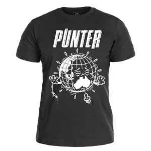 PUNTER </br> black t-shirt </br> (white print)