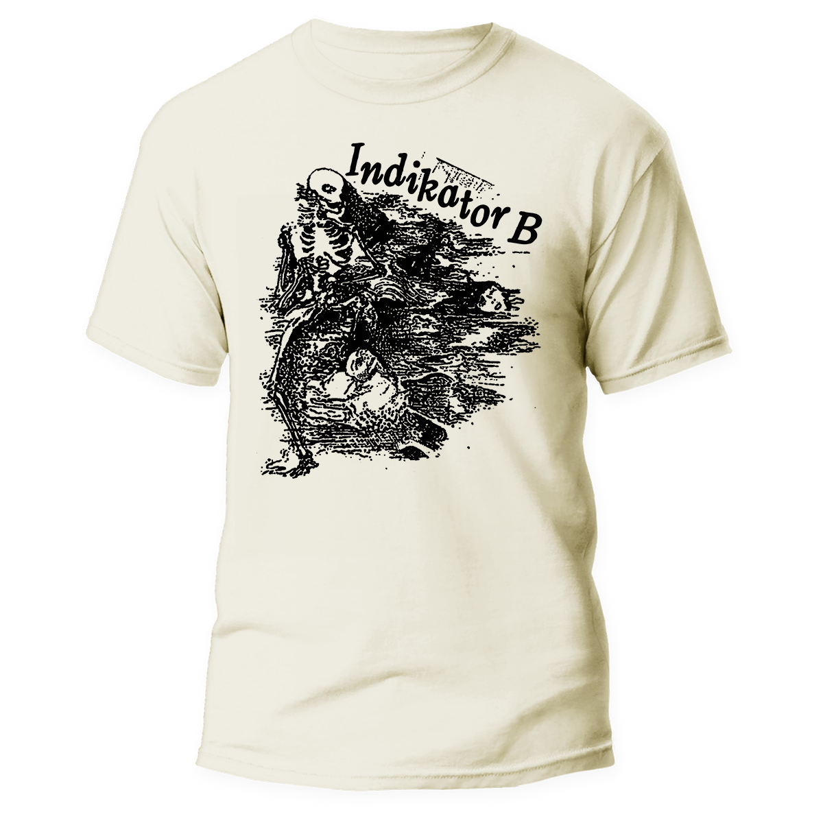 INDIKATOR B </br> natural raw t-shirt </br> (black print)