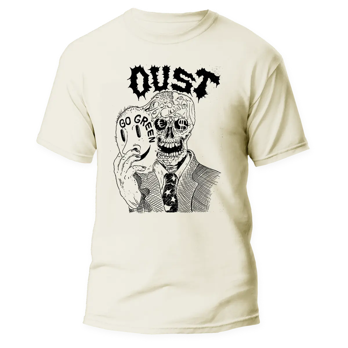OUST - Tomas design </br> natural raw t-shirt </br> (black print)