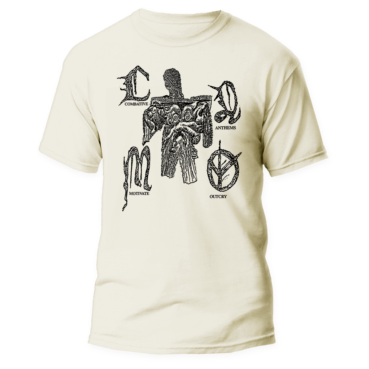 C.A.M.O. </br> natural raw t-shirt </br> (black print)