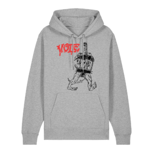VOLE</br> fuck off </br> grey hoodie<br> (black/red print)