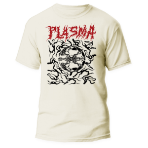 Plasma </br> natural raw t-shirt </br> (black/red print)